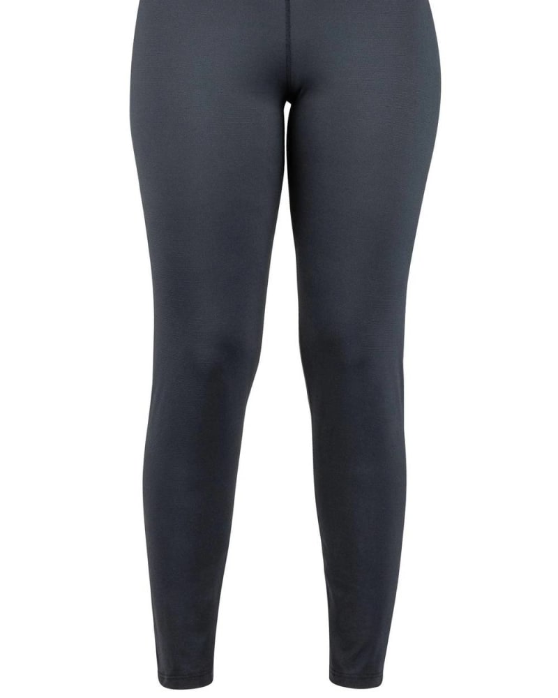 Front of a model wearing a size Large Women'S Give-N-Go Performance Base Layer Legging In Black in Black by ExOfficio. | dia_product_style_image_id:356920